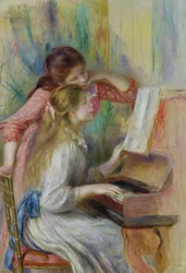 Junge Mädchen am Klavier, ca. 1890